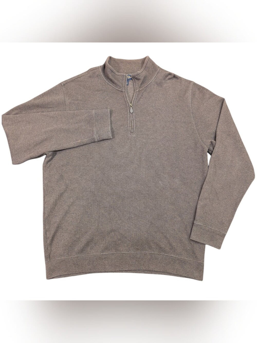 Brooks Brothers Brown Quarter Zip Performance Ket Sweater Size XL Preppy Office